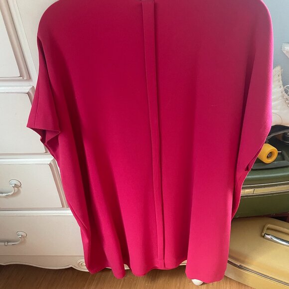DIANE VON FURSTENBERG Magenta Pink Boxy Squaretan Tunic Dress $258 P XS - Picture 6 of 8